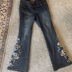 Vintage Z. Cavaricci Embroidered Bootcut Jeans Y2K 90s Size 9